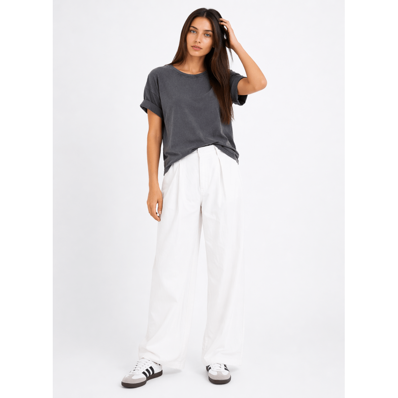 T-shirt risvolto GRIGIA SCURA