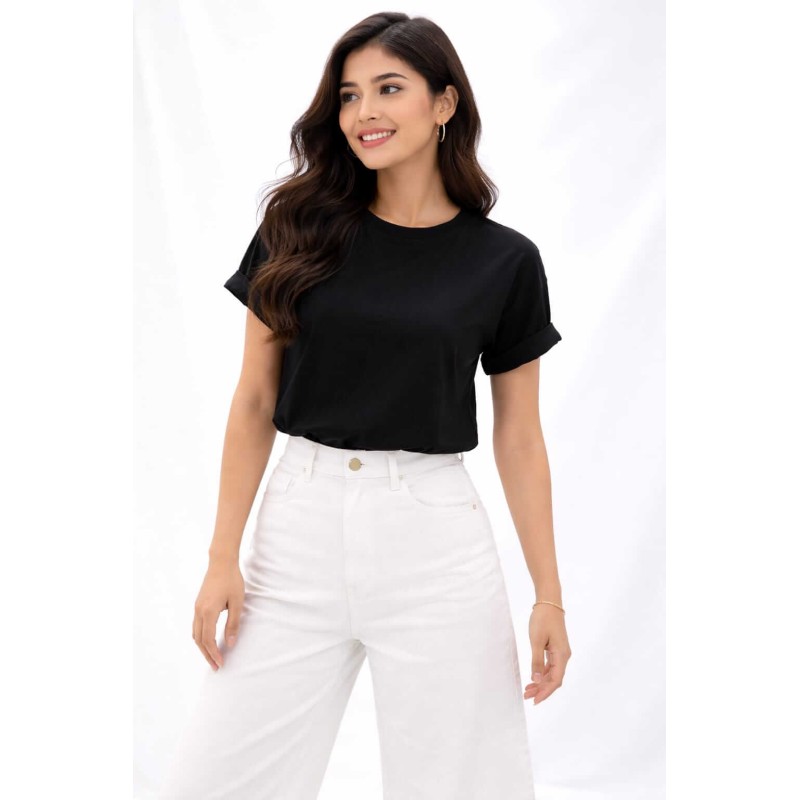 T-shirt risvolto NERA