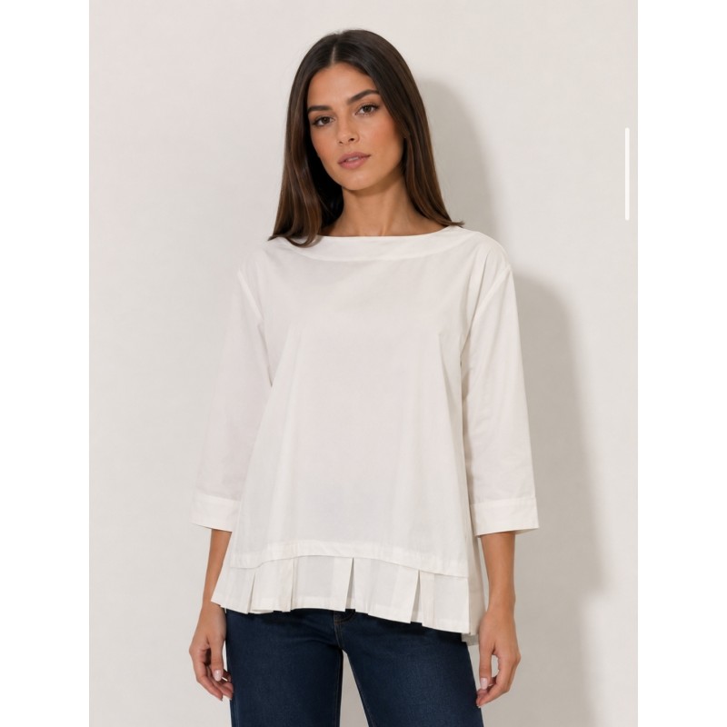 Maglia con pieghe PANNA