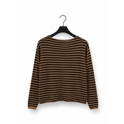 Maglioncino righette NERO/ CAMMELLO
