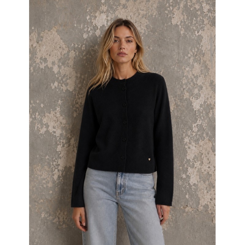 Cardigan con bottoni neri NERO
